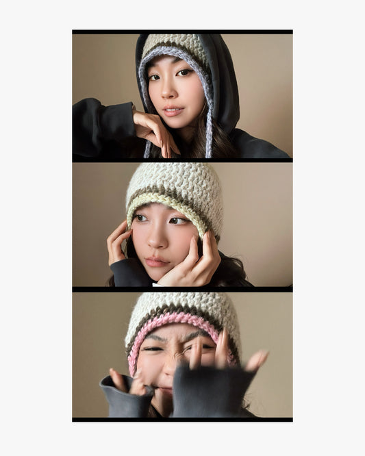 YÌNG Color-Block Earflap Hat | Crochet Pattern & Video Tutorial